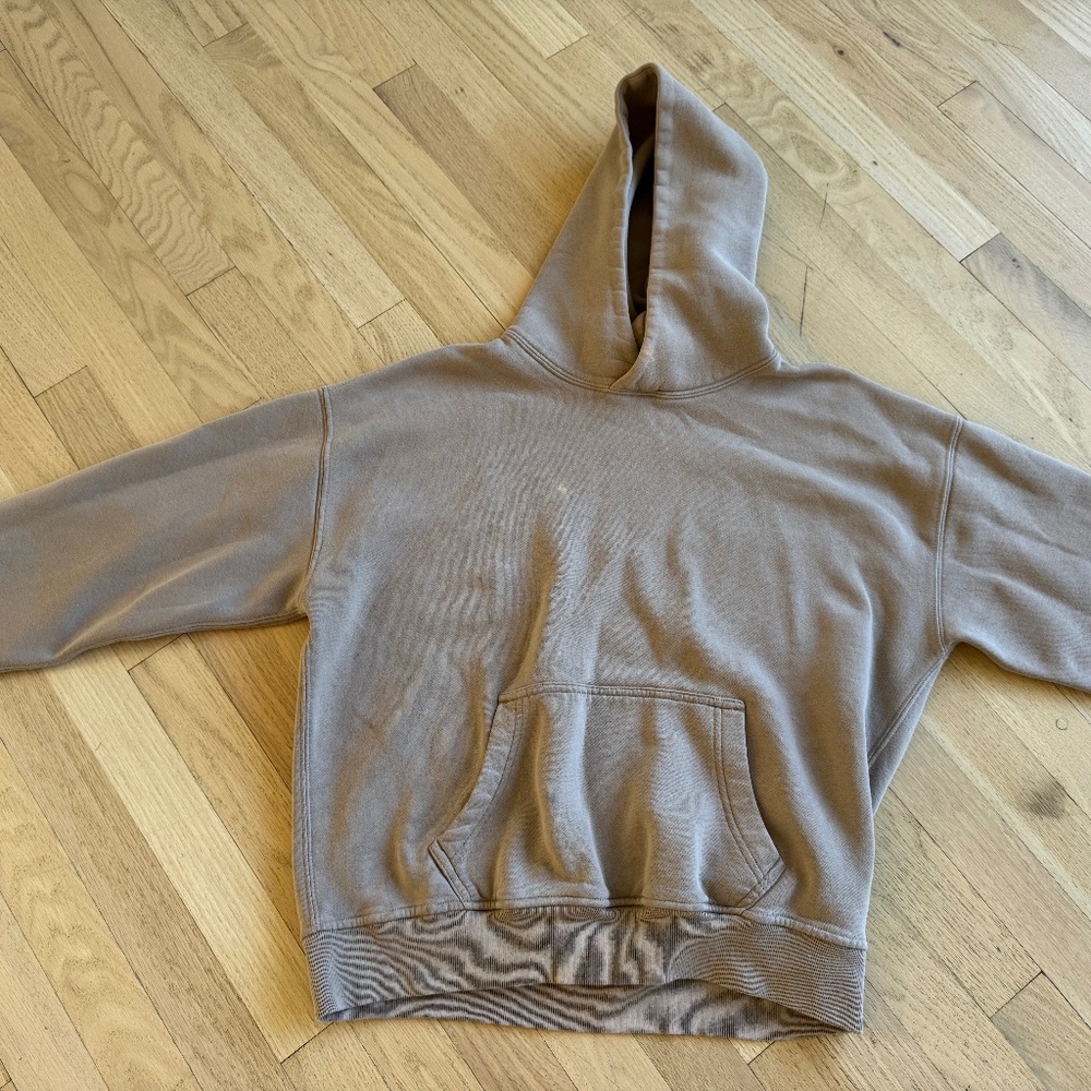Abercrombie & Fitch Men's Essential Popover Hoodie Oversized in Dark Beige XS
